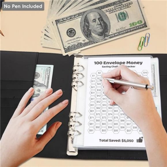 100 Envelopes Money Saving Challenge Laminated Budgeting Planning Tracker - Picture 3 of 8